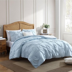 Swift Home | Striped Pintuck 3-Piece Comforter Set - 1 of 4