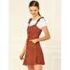 Allegra K Women's Strap Button Down Faux Suede A-Line Mini Overall Dress - 4 of 4
