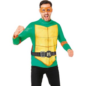 Teenage Mutant Ninja Turtles Men's Michelangelo Easy Wear Halloween Costume Costume Apparel Sets - Orange One Size - 1 of 2
