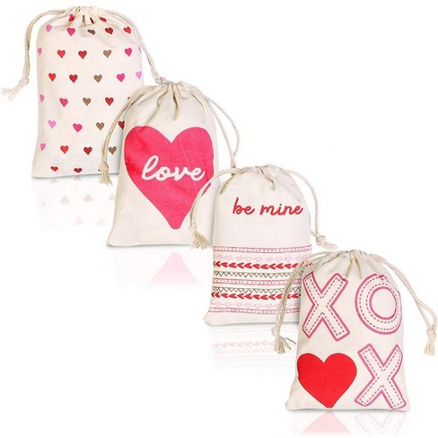 Design 2 Heart Drawstring Gift Bag Pouch 