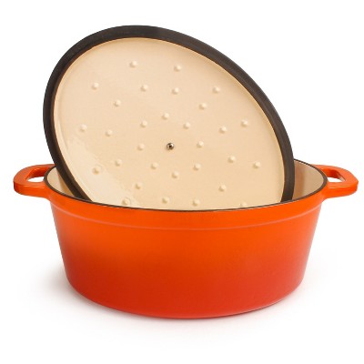 Neo 8qt Orange Enameled Cast Iron Oval Dutch Oven