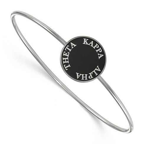 Black Bow Jewelry Sterling Silver Kappa Alpha Theta Greek Life Bangle Bracelet 8 Inch - image 1 of 3