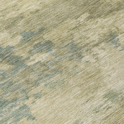 HomeRoots 3' X 5' Pale Aqua And Khaki Abstract Washable Indoor Outdoor Area Rug
