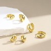 3Pairs 925 Sterling Silver, 14K Gold Plated Small Huggie Hoop Earrings Sets for Multiple Piercing CZ Cartilage Earrings Stacks - 4 of 4