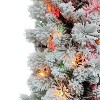Puleo 4.5' Pre-Lit Flocked Pencil Portland Pine Artificial Christmas Tree Multicolor Lights - 3 of 3