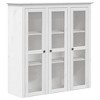 vidaXL Cabinet with Glass Doors BODO White Solid Wood Pine - 2 of 4