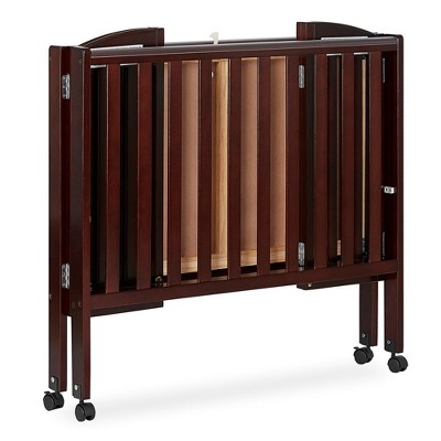 Espresso Pine 2-in-1 Portable Folding Crib with Mattress Pad