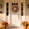 Attop 26'' Eucalyptus Wreath for Front Door - Autumn Large Artificial Eucalyptus Outdoor Wreath Hanging Fall Decorations Orange - 2 of 4