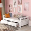 NicBex Twin to King Size Daybed with Trundle Wooden Day Bed Frame Extendable Daybed with 2 Drawers for Living Rooms and Bedrooms - 3 of 4