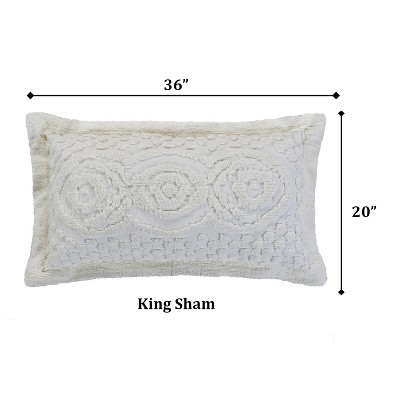 Ivory Tufted Chenille Cotton King Sham