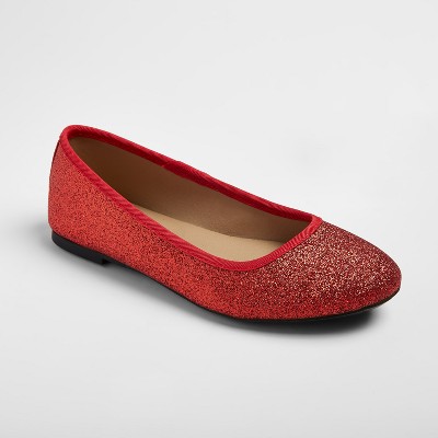 girls red flats