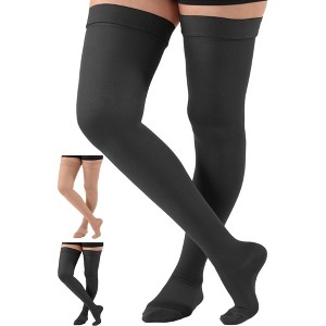 Absolute Support Men’s & Women’s 20–30mmHg Firm Graduated Compression Socks, Thigh High – Medical Support, Swelling Relief, A203SW - 1 of 4