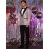 INSPIRE CHIC Men's Shawl Lapel One Button Tuxedo Wedding Shiny Sequin Blazer - 4 of 4
