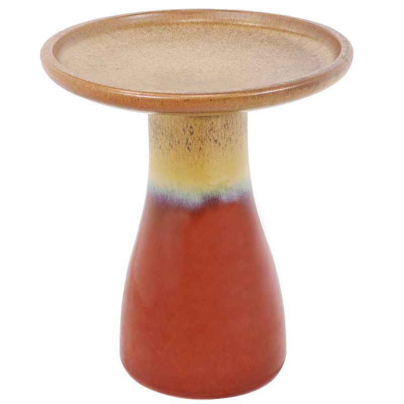 Sunnydaze Outdoor Weather-Resistant Garden Patio Simply Elegant High-Fired Smooth Ceramic Hand-Painted Bird Bath, 1 of 10