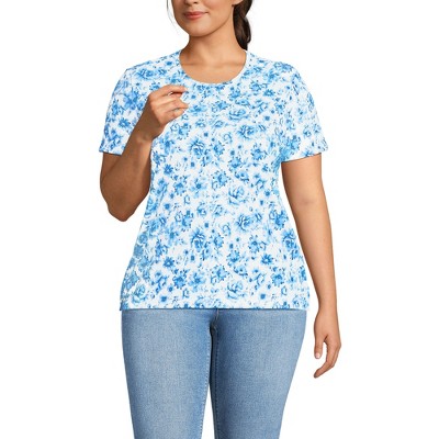 Lands' End Women's Relaxed Supima Cotton Crew Neck T-Shirt