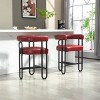 Height Bar Stools Set Of 2,Boasting Curved Wishbone Frame Streamlined Silhouette Armrest Counter Stool with Three Legs-Cuddlewood - 2 of 4