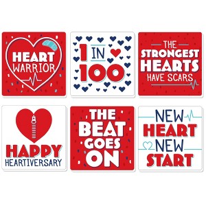 Big Dot of Happiness Happy Heartiversary - CHD Awareness Decorations - Drink Coasters - Set of 6 - 1 of 4