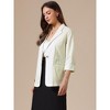 INSPIRE CHIC Women's Lapel Collar Summer 3/4 Sleeve Lightweight Business Back Slit Suit Blazer - 4 of 4