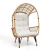 Crestlive Products Patio Wicker Egg Chair with Cushion PE Rattan Oversized Basket Lounge Chair with Legs - 2 of 4