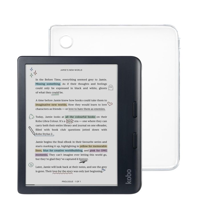 Kobo Libra Colour Black eReader with SleepCover Bundle, 1 of 5