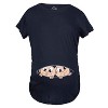 Maternity Peeking Twins T Shirt Cute New Baby Announcement Reveal Pregnancy Tee - Crazy Dog Maternity T Shirt - 2 of 4