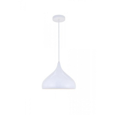 Elegant Lighting Circa 1 Light White Pendant