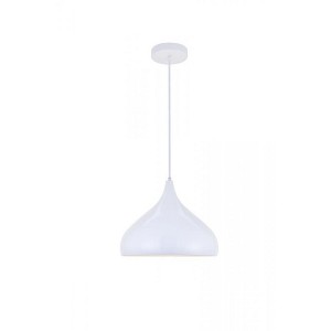 Elegant Lighting Circa 1 Light White Pendant - 1 of 4