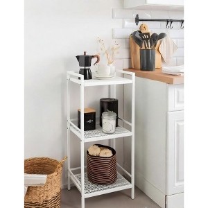 3 Tier Storage Rack carbon steel Bookcase, Freestanding Bathroom Storage Shelving Unit, Display Plant Stand, Corner Rack Shelving(White) - 1 of 1