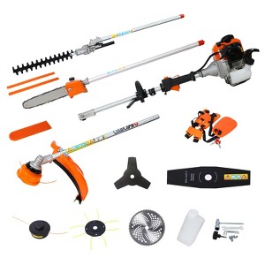 Multi-Functional Trimming Tool With String Trimmer Brush Cutter Pole Saw Full Crank Shaft Design 56CC 2-Cycle Garden Tool - 1 of 4