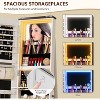 Fredees LED Mirror Jewelry Cabinet, Standing 360° Swivel Organizer with Lights, Farmhouse Full-Length Mirror & Jewelry Storage - 4 of 4