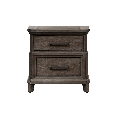 2 Drawer Night Stand W Charging Station In Brown Liberty Furniture Target