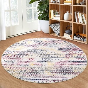 Machine Washable Moroccan Geometric Floor Mat - 1 of 4