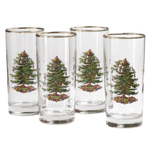 Spode Christmas Tree Highball Glasses, Set of 4