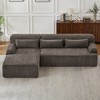 Chenille L-Shaped Sectional Sofa, Minimalist Comfy Sleeper Couch for Living Room, Apartment & Reception Spaces, No Assembly Required - 2 of 4