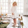 Hope & Henry Girls' Organic Long Sleeve Mock Neck Bow Detail Sweater Dress, Soft White Bow Neck, 5 - 2 of 4