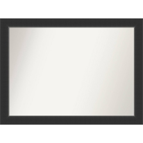 43" x 32" Non-Beveled Corvino Black Wood Wall Mirror - Amanti Art: Modern Rectangle, Includes Mounting Hardware - image 1 of 4