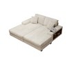 TiramisuBest Convertible Corduroy Sleeper Sofa Chair, Oversized Fluffy Lounge Sofa with Double Chaise, Modern Combination Couch for Living, Beige - 4 of 4