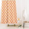 Deny Designs Maritza Lisa Happy Dahlias Pattern Shower Curtain White/Orange - 2 of 3