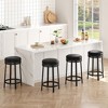 24'' Swivel Bar Stools with Footrest, Modern Counter Height Barstools with Pu Leather Upholstered and Metal Frame - 4 of 4