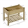 YONWAY 35.75"W Raised Garden Bed, Elevated Wood Planter Box with Legs and Storage Shelf for Backyard, Patio, Balcony to Grow, Herbs,Flowers - 3 of 4