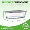 NutriChef 2 Sets High Borosilicate Glass Loaf Pan with Cover - Grip Handles for Easy Carry from Hot Oven To Table, BPA-Free - 3 of 4