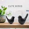Itopfox 2pcs Black Ceramic Birds Statues 3x2.6x1.5in and 4.4x3.1x2in Modern Animal Decor for Living Room Bedroom Office Cabinet - 3 of 4
