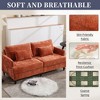 MOONMISS Mid Century Modern chenille Fabric Upholstered Loveseat sofa, for Living Room,Brown wood feet sofa for Bedroom,Reading - 2 of 4