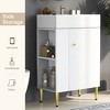 NicBex 21.6" Bathroom Vanity with Sink, Morden Bathroom Cabinet Storage with 2 Spacious Drawers and 2 Open Shelf for Bathroom, White - 3 of 4