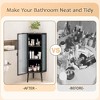 QingMoon Corner Cabinet, Floor Storage Cabinet, Narrow Organizer with Fluted Glass Door and Shelves for Bathroom and Laundry Room - 4 of 4
