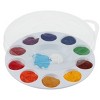 Creative Mark 10-Well Round Plastic Paint Palette - Packs of 12, Durable, Reusable, Solvent-Resistant, with Oversized Paint Wells For Students, - 3 of 4