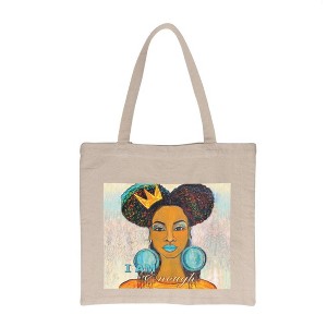 15x17" Tote Bag I AM SPIRITED Text – Natural Cotton by Manual Woodworkers and Weavers - 1 of 3