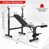 Gymax Adjustable Weight Bench & Barbell Rack Set Strength Training Olympic Incline Weight Bench w/ Squat Rack - 4 of 4