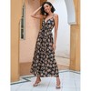 Women's Summer Floral Dress, Spaghetti Strap Midi Dress with Waist - Cinching Design - 3 of 4