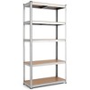 Costway 1/2/3/4PC Adjustable 36''x72'' Heavy Duty 5 Level Garage Tool Shelf 2000lbs Silver - 4 of 4